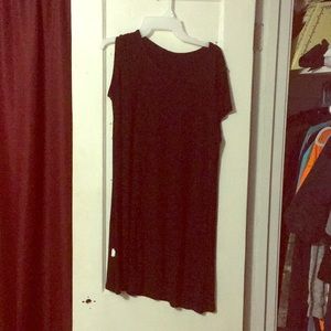 A black t-shirt dress